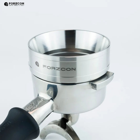 FORZCON Coffee Dosing Funnel, Espresso Dosing Funnel, stainless steel Coffee Dosing Ring Compatible with All 58mm and 54mm Espresso Portafilter
